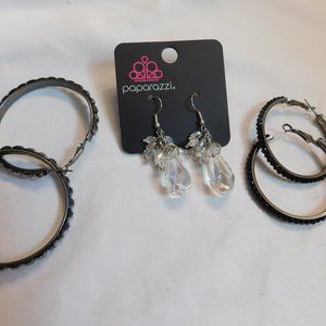 Paparazzi Earring and Hoop Earrings Lot of 3